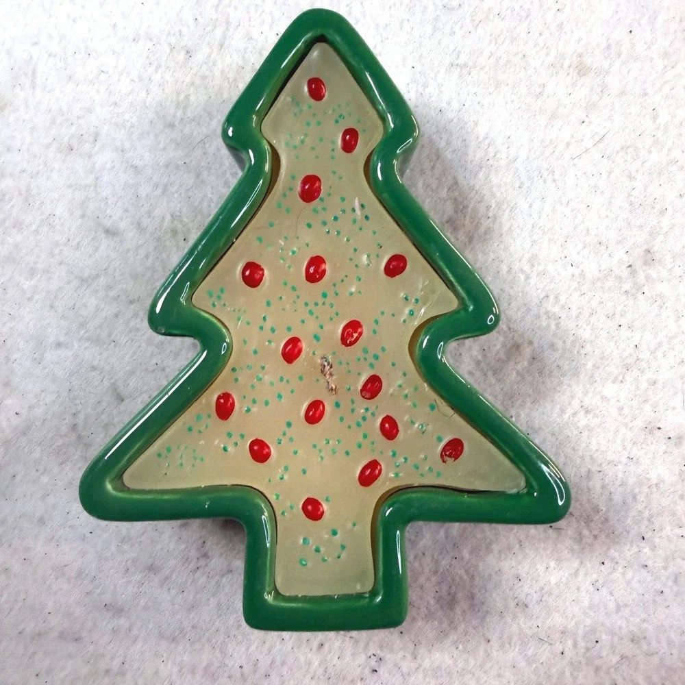 Christmas Candles Tree + Ornament Ball Kitsch Vintage Holiday Decor Lot of 2